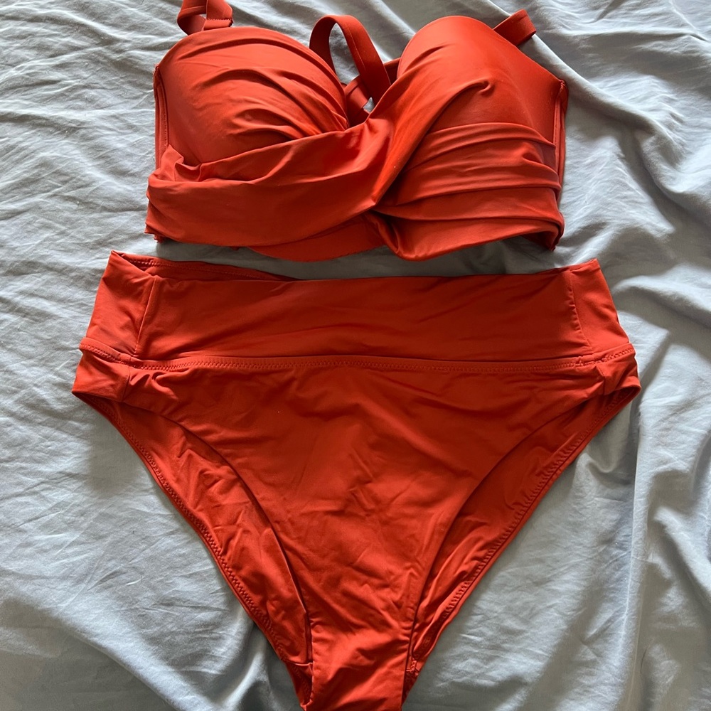 Stylish burnt orange KNIX Bikini Set